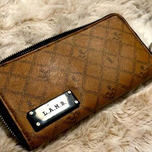 L.A.M.B. Zip Around Canvas Wallet Y2K